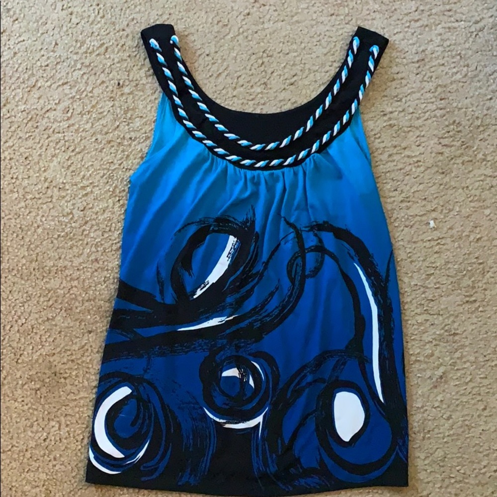 Blue tank top blouse